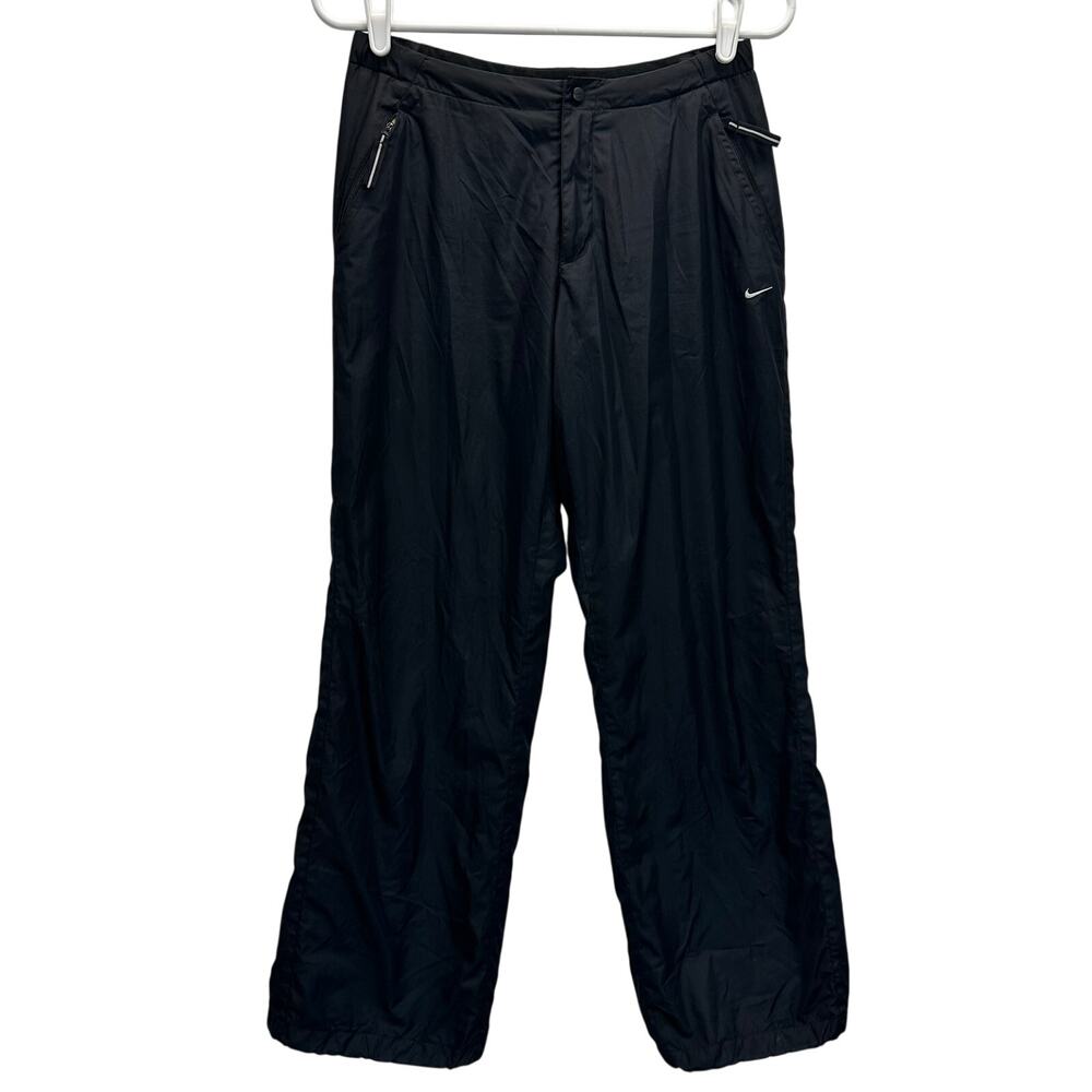 Nike Lined Track Pants Clima-Fit Black Neon Green Liner Med